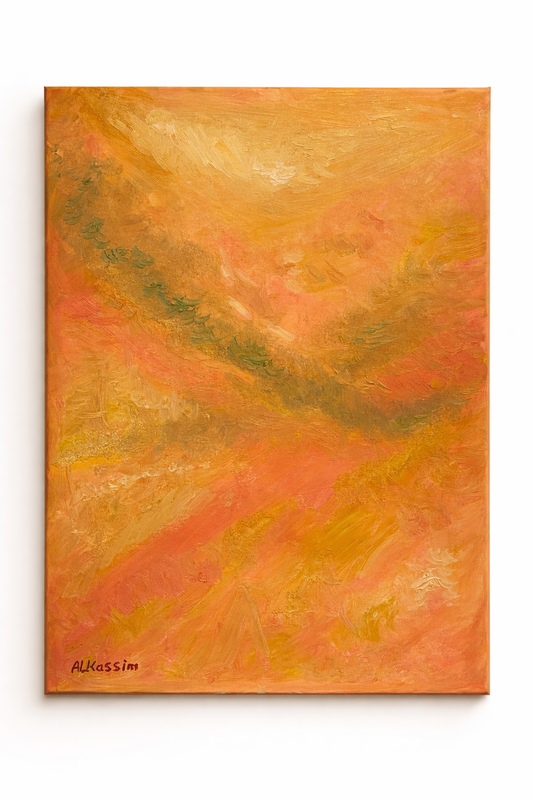 Originalt oljemaleri – 50 × 70 cm "Rosa drøm"